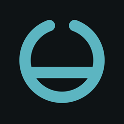 The Nesteia app icon as iOS shows it in dark mode: the same ring and waterline on a near-black square.